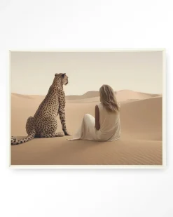 New Urban Cotton Wandkleed Spirit Animal in maat en frame naar keuze