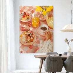 Clearance Urban Cotton Wandkleed Spring Breakfast in maat en frame naar keuze