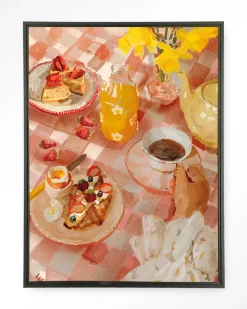 Clearance Urban Cotton Wandkleed Spring Breakfast in maat en frame naar keuze