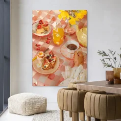 Clearance Urban Cotton Wandkleed Spring Breakfast in maat en frame naar keuze