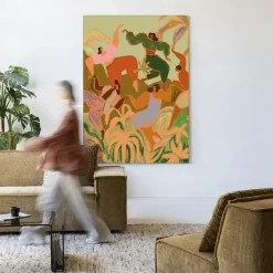 New Urban Cotton Wandkleed Spring Frolic in maat en frame naar keuze