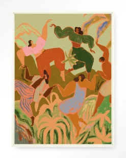 New Urban Cotton Wandkleed Spring Frolic in maat en frame naar keuze