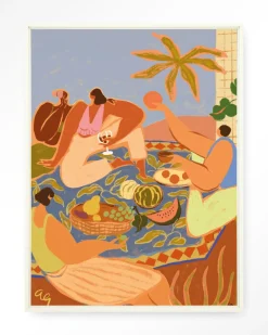 Online Urban Cotton Wandkleed Summer Picnic in maat en frame naar keuze