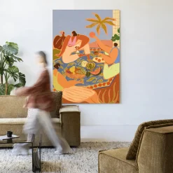 Online Urban Cotton Wandkleed Summer Picnic in maat en frame naar keuze