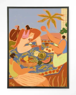 Online Urban Cotton Wandkleed Summer Picnic in maat en frame naar keuze