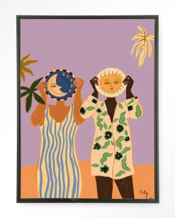 Best Urban Cotton Wandkleed Sun & Moon in maat en frame naar keuze