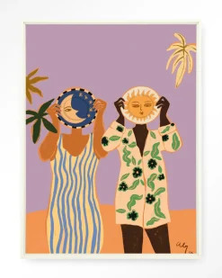 Best Urban Cotton Wandkleed Sun & Moon in maat en frame naar keuze