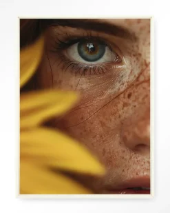 Sale Urban Cotton Wandkleed Sunflower in maat en frame naar keuze