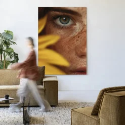 Sale Urban Cotton Wandkleed Sunflower in maat en frame naar keuze