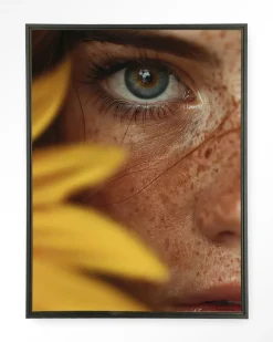 Sale Urban Cotton Wandkleed Sunflower in maat en frame naar keuze