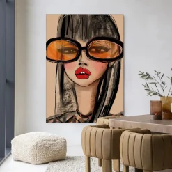 Clearance Urban Cotton Wandkleed Sunny Orange in maat en frame naar keuze