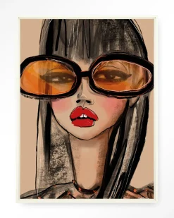 Clearance Urban Cotton Wandkleed Sunny Orange in maat en frame naar keuze