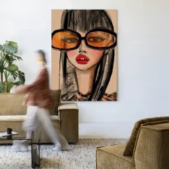 Clearance Urban Cotton Wandkleed Sunny Orange in maat en frame naar keuze