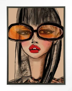 Clearance Urban Cotton Wandkleed Sunny Orange in maat en frame naar keuze