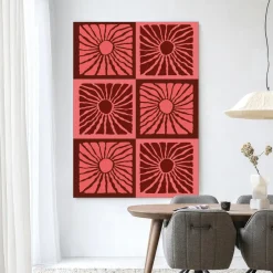 Hot Urban Cotton Wandkleed Suns In Pink in maat en frame naar keuze
