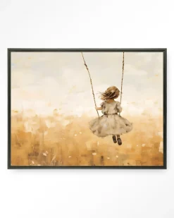 Outlet Urban Cotton Wandkleed Swinging Girl in maat en frame naar keuze