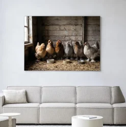 Clearance Urban Cotton Wandkleed The Chicken Barn in maat en frame naar keuze
