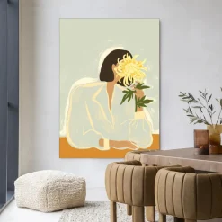 New Urban Cotton Wandkleed The Chrysante Mum in maat en frame naar keuze