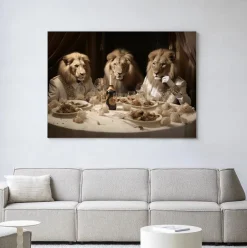 Clearance Urban Cotton Wandkleed The Gentlelions Club in maat en frame naar keuze