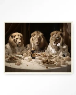 Clearance Urban Cotton Wandkleed The Gentlelions Club in maat en frame naar keuze