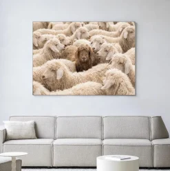 Urban Cotton Wandkleed The Herd in maat en frame naar keuze