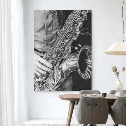 Sale Urban Cotton Wandkleed The Man With The Sax in maat en frame naar keuze