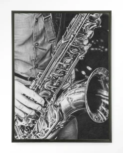 Sale Urban Cotton Wandkleed The Man With The Sax in maat en frame naar keuze