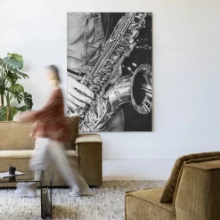 Sale Urban Cotton Wandkleed The Man With The Sax in maat en frame naar keuze