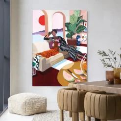 Clearance Urban Cotton Wandkleed Tiger Queen in maat en frame naar keuze