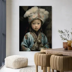 New Urban Cotton Wandkleed Traditional Child 2 in maat en frame naar keuze