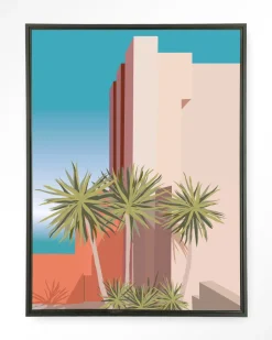 Online Urban Cotton Wandkleed Tropical Place in maat en frame naar keuze