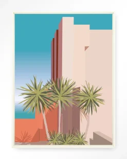 Online Urban Cotton Wandkleed Tropical Place in maat en frame naar keuze