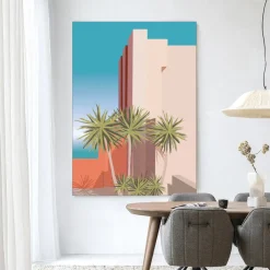 Online Urban Cotton Wandkleed Tropical Place in maat en frame naar keuze