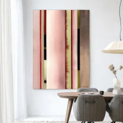 New Urban Cotton Wandkleed Vertical Rose in maat en frame naar keuze