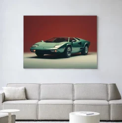 Clearance Urban Cotton Wandkleed Vintage Lamborghini in maat en frame naar keuze