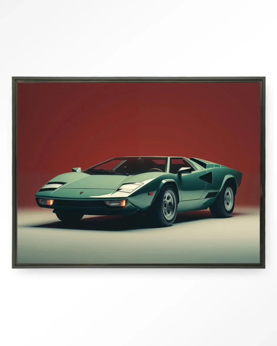 Clearance Urban Cotton Wandkleed Vintage Lamborghini in maat en frame naar keuze