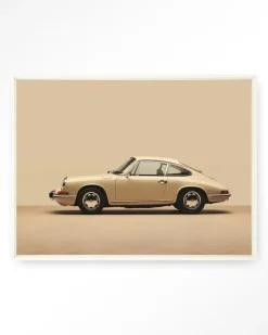 Clearance Urban Cotton Wandkleed Vintage Porsche Beige in maat en frame naar keuze