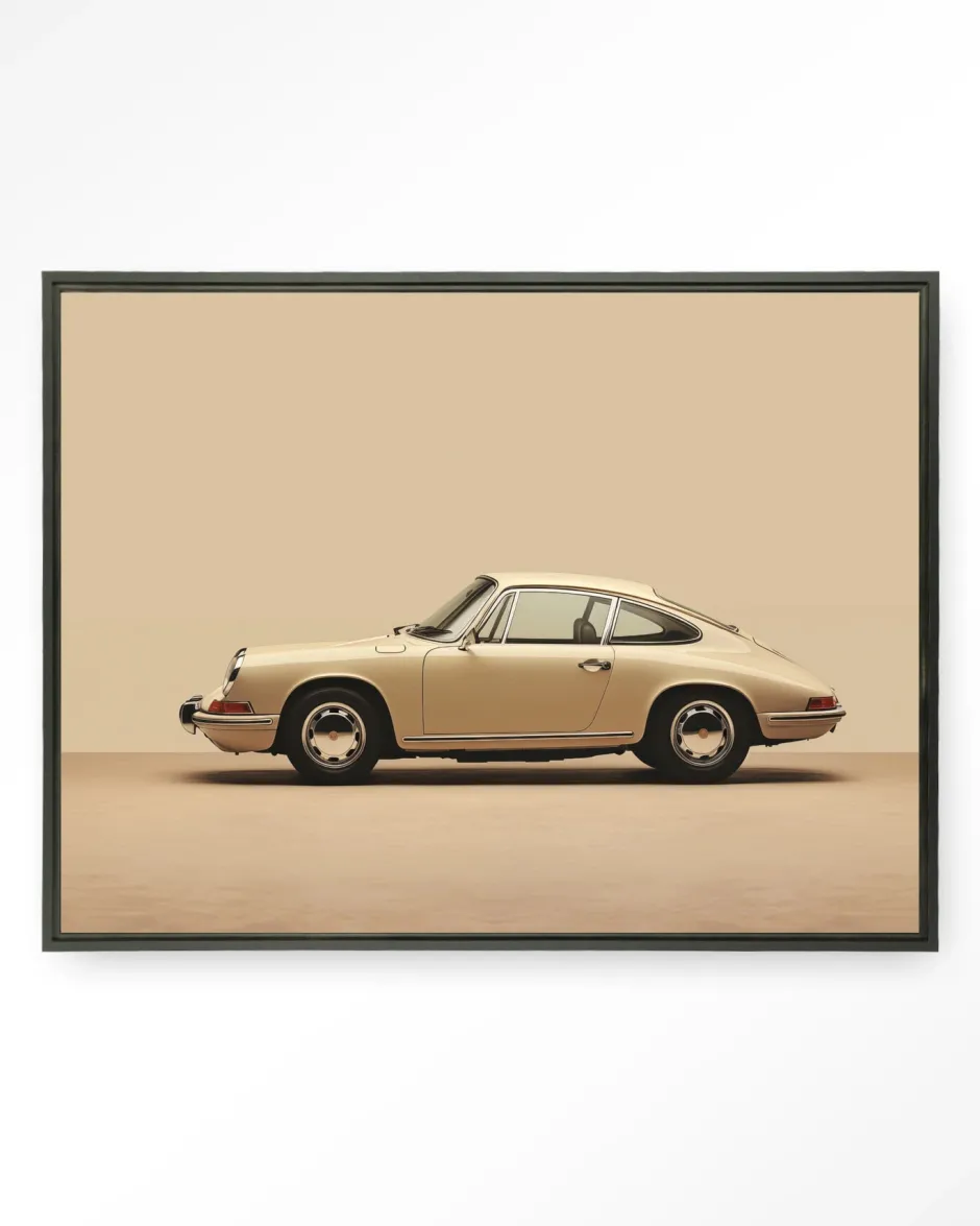 Clearance Urban Cotton Wandkleed Vintage Porsche Beige in maat en frame naar keuze