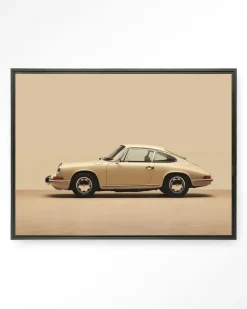 Clearance Urban Cotton Wandkleed Vintage Porsche Beige in maat en frame naar keuze
