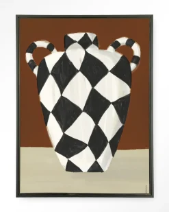 Clearance Urban Cotton Wandkleed Vivid Vase 01 in maat en frame naar keuze