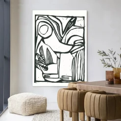 Urban Cotton Wandkleed Vogel in maat en frame naar keuze