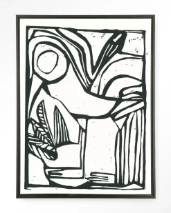 Urban Cotton Wandkleed Vogel in maat en frame naar keuze