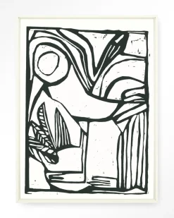 Urban Cotton Wandkleed Vogel in maat en frame naar keuze