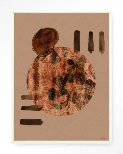 Clearance Urban Cotton Wandkleed Wabi-Sabi Lifelines in maat en frame naar keuze