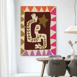 Hot Urban Cotton Wandkleed Wave in maat en frame naar keuze