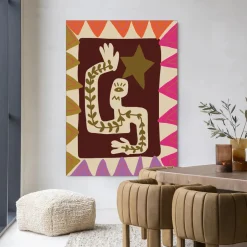 Hot Urban Cotton Wandkleed Wave in maat en frame naar keuze