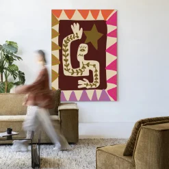 Hot Urban Cotton Wandkleed Wave in maat en frame naar keuze