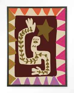 Hot Urban Cotton Wandkleed Wave in maat en frame naar keuze