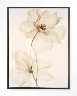 Outlet Urban Cotton Wandkleed White Flowers in maat en frame naar keuze