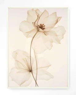 Outlet Urban Cotton Wandkleed White Flowers in maat en frame naar keuze